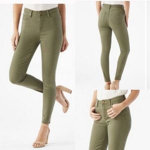NEW JustFab•dusty olive green skinny ankle jeans 29